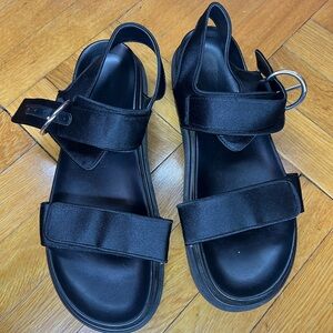 Zara Black Strappy Slingback Sandals